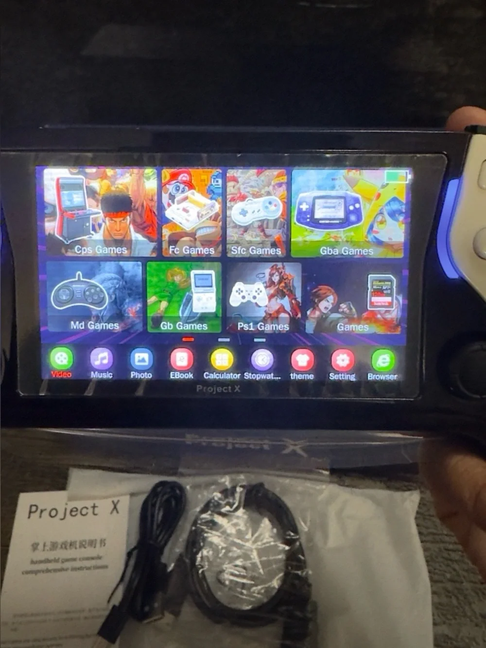 Project X 4.3-in HD IPS Screen Handheld Game Console Can Play, Watch & Listen